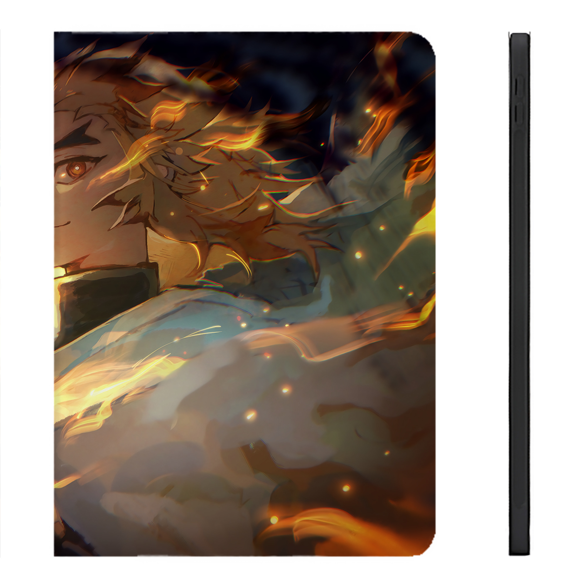 （画像用） 炎柱-煉󠄁獄 杏寿郎／れんごく きょうじゅろう Rengoku Kyoujurou IPadケース ペンホルダー付き ブックスタイルデザイン
